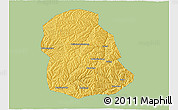 Savanna Style 3D Map of Huanglong, single color outside