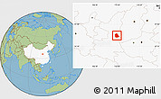 Savanna Style Location Map of Huanglong, highlighted country