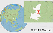 Savanna Style Location Map of Huanglong, highlighted parent region
