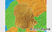 Physical Map of Huanglong, political outside