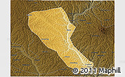 Physical 3D Map of Jia Xian, darken