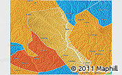 Physical 3D Map of Jia Xian, political outside