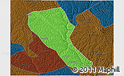 Political 3D Map of Jia Xian, darken