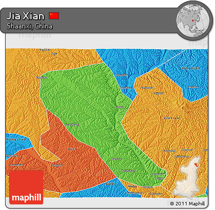 Political 3D Map of Jia Xian