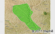 Political 3D Map of Jia Xian, satellite outside