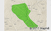 Political 3D Map of Jia Xian, shaded relief outside