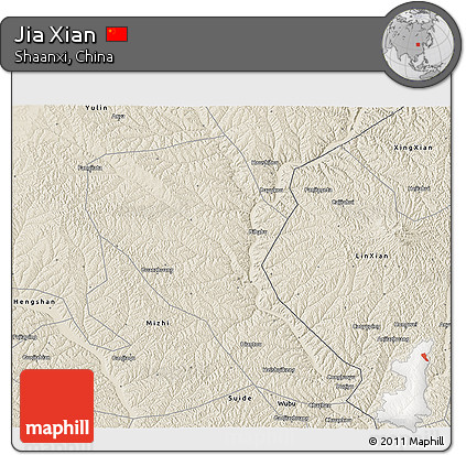 Shaded Relief 3D Map of Jia Xian