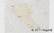 Shaded Relief 3D Map of Jia Xian, lighten, semi-desaturated