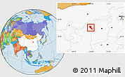 Political Location Map of Jia Xian, highlighted country
