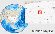 Shaded Relief Location Map of Jia Xian, highlighted country