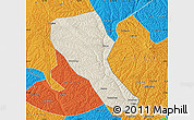 Shaded Relief Map of Jia Xian, political outside