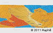 Physical Panoramic Map of Jia Xian, political outside