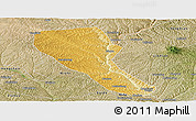 Physical Panoramic Map of Jia Xian, satellite outside