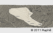 Shaded Relief Panoramic Map of Jia Xian, darken