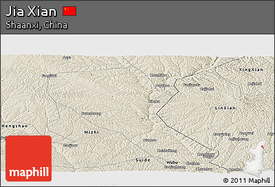 Shaded Relief Panoramic Map of Jia Xian