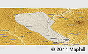 Shaded Relief Panoramic Map of Jia Xian, physical outside
