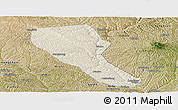 Shaded Relief Panoramic Map of Jia Xian, satellite outside