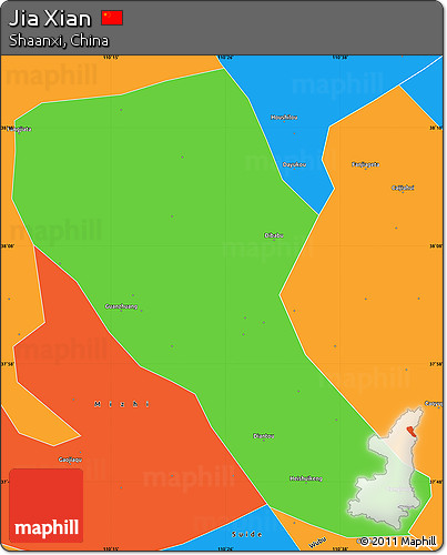 Political Simple Map of Jia Xian