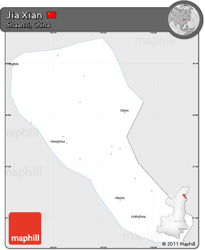 Silver Style Simple Map of Jia Xian, single color outside