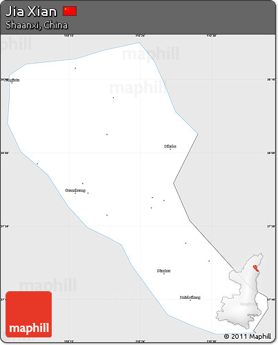 Silver Style Simple Map of Jia Xian, single color outside