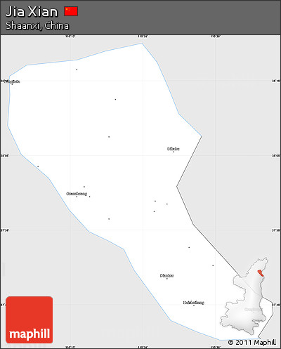Silver Style Simple Map of Jia Xian, single color outside