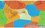 Physical 3D Map of Jingyang, political outside