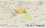 Physical 3D Map of Jingyang, shaded relief outside