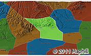 Political 3D Map of Jingyang, darken
