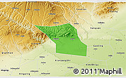 Political 3D Map of Jingyang, physical outside