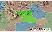 Political 3D Map of Jingyang, semi-desaturated