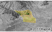 Satellite 3D Map of Jingyang, desaturated
