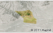 Satellite 3D Map of Jingyang, lighten, semi-desaturated