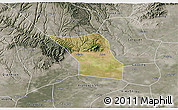 Satellite 3D Map of Jingyang, semi-desaturated