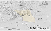 Shaded Relief 3D Map of Jingyang, desaturated