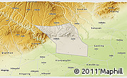 Shaded Relief 3D Map of Jingyang, physical outside