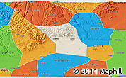 Shaded Relief 3D Map of Jingyang, political outside