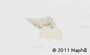 Shaded Relief 3D Map of Jingyang, single color outside