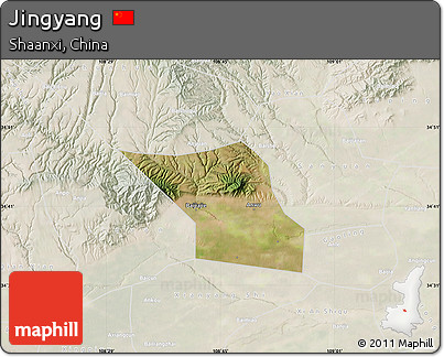 Satellite Map of Jingyang, lighten
