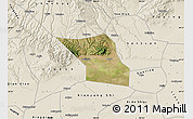 Satellite Map of Jingyang, shaded relief outside