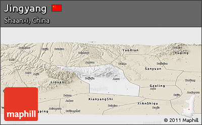 Classic Style Panoramic Map of Jingyang