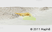 Physical Panoramic Map of Jingyang, lighten, semi-desaturated