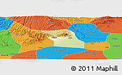 Physical Panoramic Map of Jingyang, political outside