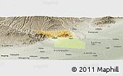 Physical Panoramic Map of Jingyang, semi-desaturated