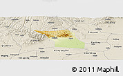 Physical Panoramic Map of Jingyang, shaded relief outside