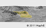Satellite Panoramic Map of Jingyang, desaturated