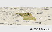Satellite Panoramic Map of Jingyang, shaded relief outside