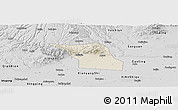 Shaded Relief Panoramic Map of Jingyang, desaturated