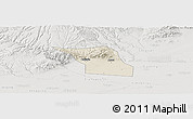 Shaded Relief Panoramic Map of Jingyang, lighten, semi-desaturated