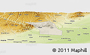Shaded Relief Panoramic Map of Jingyang, physical outside