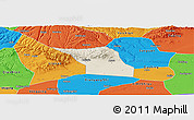 Shaded Relief Panoramic Map of Jingyang, political outside